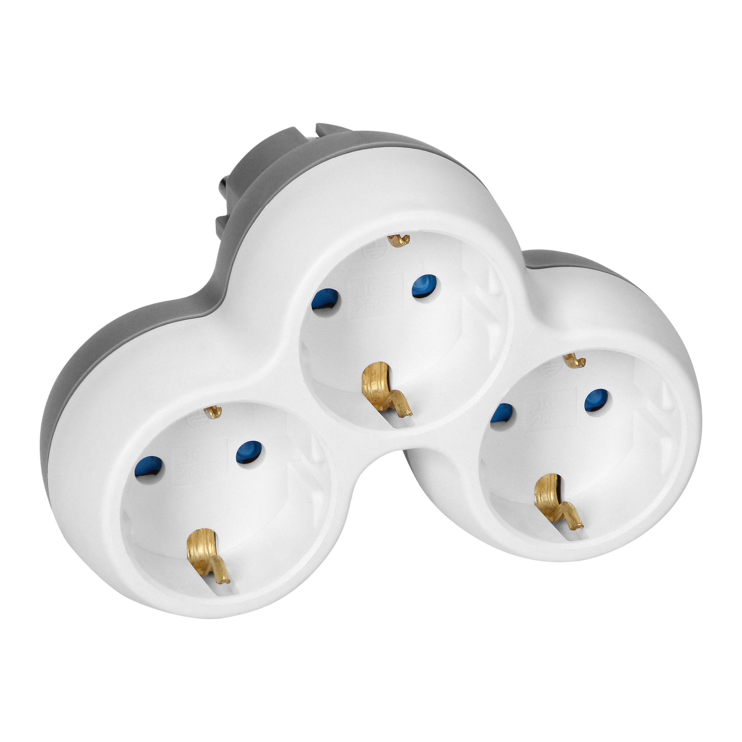 Pistorasian jakaja 3x Schuko - valkoinen/harmaa - Image 2