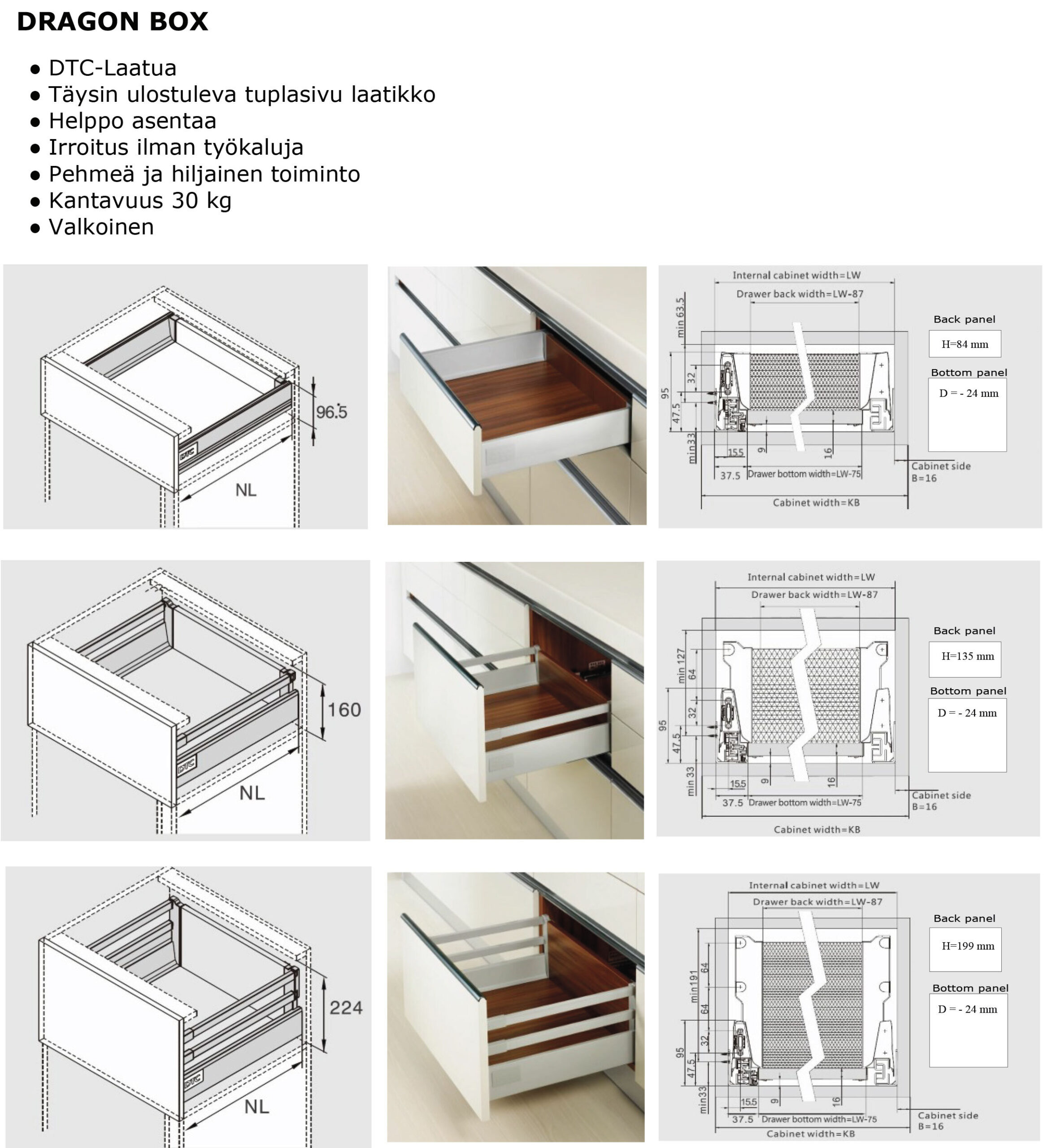DTC- Dragon Box laatikkosarja hidastimella - syvyys 45 cm - korkeus 85mm - valkoinen - Image 5