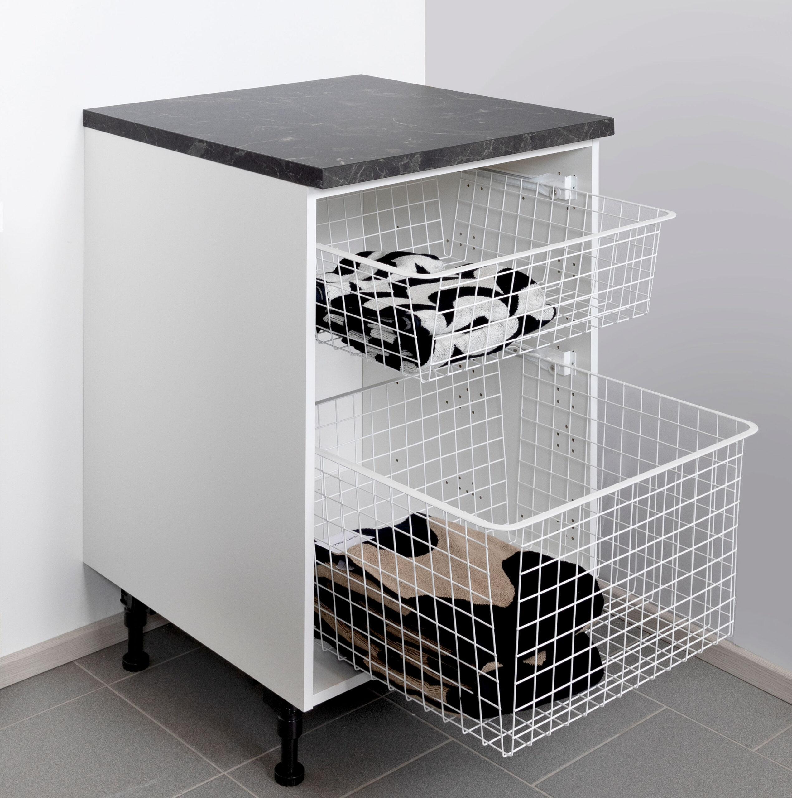 Lankakori / vetokori - valkoinen - K150mm - L500mm (50cm) kaappiin - S497 - Image 2